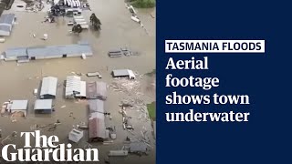 Tasmania floods aerial footage shows extensive flooding in Deloraine [upl. by Yerfoeg558]