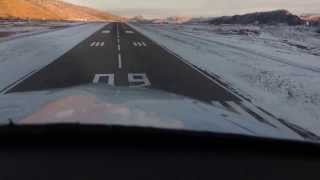 Kangerlussuaq Sonder Stroemfiord airport Greenland landing [upl. by Nodyroc]