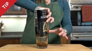 How to Pour the Perfect Guinness from a Can  CHOW Tip [upl. by Llecrup348]