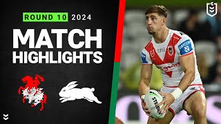 NRL 2024  Dragons v Rabbitohs  Match Highlights [upl. by Neelhtakyram]