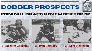 Dobber Prospects 2024 NHL Draft November Rankings [upl. by Uhn556]