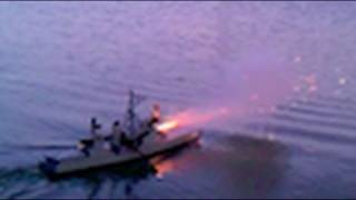 Model Boat Shoots Bottle Rockets Self [upl. by Adehsar866]