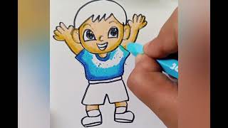 Cara Mewarnai Gambar Anak Lakilaki dengan crayon [upl. by Jennine]