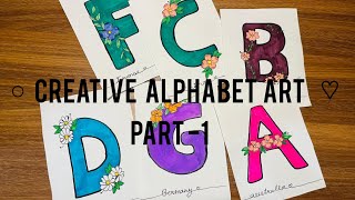 creative alphabet art  part 1  letter design  simple  video akis art world [upl. by Limhaj268]