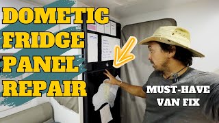 Dometic Caravan Fridge Panel Repair  Grab A Quick Fix With The Dad Tricks  Easy DIY [upl. by Akem]