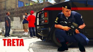 GTA V VIDA POLICIAL  EQUIPE DE ROTA TROCA TIROS COM TRAFICANTES [upl. by Suhsoj631]