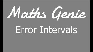 Error Intervals [upl. by Jelsma]