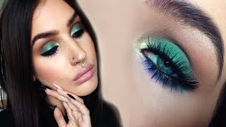 ♡ Soft colorful smokey eyes  Green gold and purple makeup tutorial ♡ [upl. by Bechler]