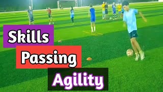 football skills amp passing and agility drills in one soccer training football soccer soc [upl. by Alludba]