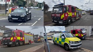 Make Pump 15 LONDON FIRE BRIGADE RESPONSE TO HOUSE FIRES IN DAGENHAM [upl. by Romonda362]