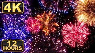 4K Amazing Fireworks Show with Sound 12 Hours of Best Fireworks Show Ever Relaxation Time [upl. by Notrab]