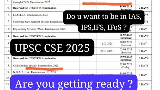 UPSC EXAM 2025 DATES  IAS IPS IFS IFoS exam preparation [upl. by Ulric]