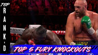 Top 5 Tyson Fury Knockouts  Top Rankd [upl. by Araiek785]