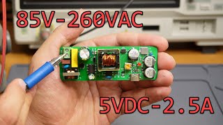 85V260VAC to 5VDC25A Flyback Switching Power Supply [upl. by Nahsad]