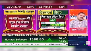 Protean eGov Technologies Limited Shares  Protean eGov News  Protean eGov  6th September 2024 [upl. by Gnoud]