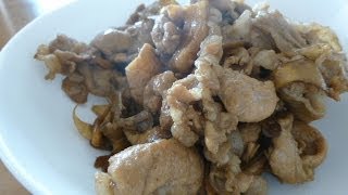 【レシピ】舞茸と豚スライス肉の焼き肉のタレ炒めの作り方 How to make fried pork and maitake [upl. by Lessig]