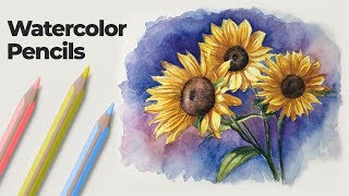 How to Use Watercolor Pencils  Techniques and Demonstration [upl. by Llenyaj]