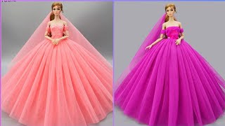 Barbie Elbise Yapımı  DIY Dikişsiz kendin yap  5 Dakikada hallet Barbie Crafts [upl. by Olsewski]