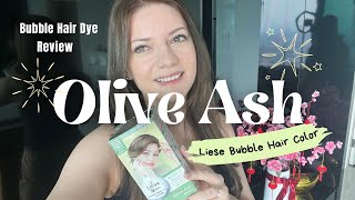 Liese Bubble Hair Color Olive Ash 💚Review  DIY Hair Colouring  Before amp After [upl. by Eliades510]