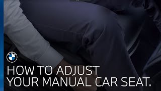 BMW UK  How do I adjust my car seat manual [upl. by Wichman]