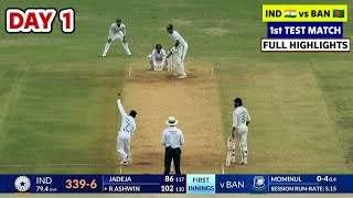 India vs Bangladesh 1st Test Highlights 2024  IND vs BAN 1st Test Day 1 Full Match Highlights 2024 [upl. by Lirbaj]