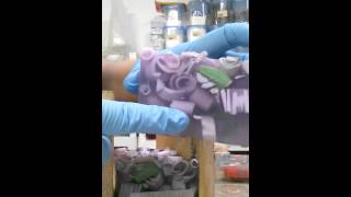 Cutting Lilac and Lavender Melt and Pour Soap Loaf [upl. by Helms]