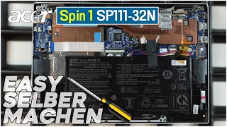 Acer Spin 1 SP11132N von Innen  RAM SSD Akku Lüfter wechseln  Tutorial [upl. by Stewart96]