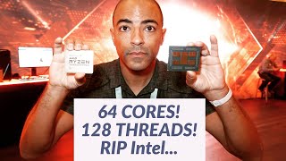 AMD THREADRIPPER 3990X 64 Cores 128 Threads RIP Intel CES2020 [upl. by Kcirrej]