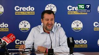 Crollo Lega le prime parole di Matteo Salvini quotBrava Giorgia governo scelto dai cittadini [upl. by Eatnahc]