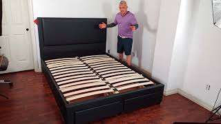 Poundex F9334F Q EK CK Black Platform Bed Frame Product Video w Jeremy Furniture Now Online [upl. by Irot]