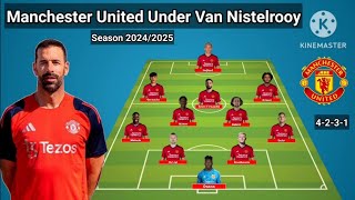 Manchester United Potential Line Up Under Van Nistelrooy Season 20242025 [upl. by Pros]