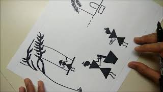 Warli Tutorial 11  Warli Daily Scene  Warli Painting with Little Learners Corner [upl. by Nahbois]