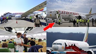 The arrival of Ethiopian airline straight from Gatwick Airport to Prempeh 1 INT Airport KUMASI [upl. by Akiehsat]