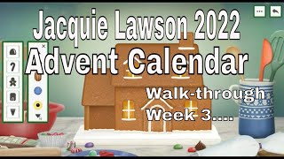 2022 Week 3 Jacquie Lawson Sussex Calendar  Gingerbread houses snowmen wreaths amp more snow [upl. by Giliana790]