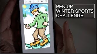 Drawing Winter Sports PENUP CHALLENGE on Note 8 [upl. by Ahsinrats]