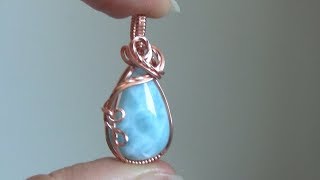 Basic Cabochon Wrap Wire Wrapped Pendant Beginner [upl. by Oniotna]