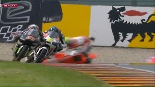 Eric Granado sofre acidente na etapa da Alemanha da Moto 3 HD [upl. by Gerge]