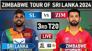 SRI LANKA vs ZIMBABWE 3rd T20 MATCH Live COMMENTARY  SL vs ZIM T20 MATCH LIVE [upl. by Esteban]