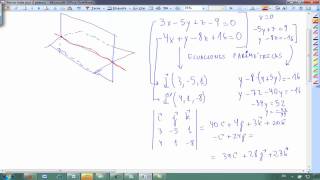 Recta definida por 2 planos Geometria Matematicas 2º Bachillerato AINTE [upl. by Eneleuqcaj]