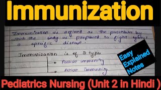 Notes Of Immunization pediatrics Bscnursing and GnmUnit 2 [upl. by Edahs]