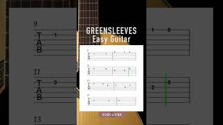 Greensleeves  EASY GUITAR TAB [upl. by Izawa]