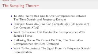 Sampling Signals 813  The Sampling Theorem [upl. by Huppert637]