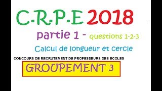 corrigé CRPE 2018 groupement 3  Maths partie 1 Q123 sujet math [upl. by Eneluj702]