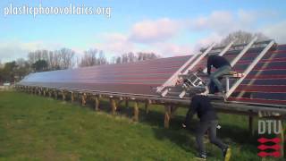 Installation of flexible organic solar cells [upl. by Hsekar]