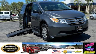 For Sale 2011 Honda Odyssey BraunAbility Power ONE TOUCH Fold Out Ramp Side Loading Wheelchair Van [upl. by Eleik]