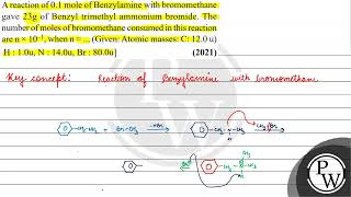 A reaction of 01 mole of Benzylamine with bromomethane gave \ 23 [upl. by Bernie]