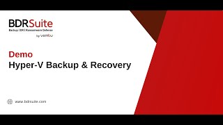 How to Backup and Restore Virtual Machines on Microsoft HyperV Server  BDRSuite Demo [upl. by Llezo]