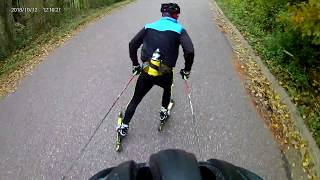 Rollerski GoPro uphill intervals 3×23k Afton Minnesota Trading Post 3rd and final interval [upl. by Daphie]