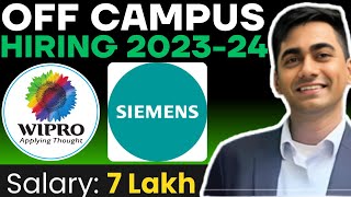 Wipro Recruitment 2024  Wipro  Siemens OFF Campus Drive For 2024  2023 Batch Hiring [upl. by Licna]