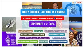 12 September 2024  Current Affairs in English by GKTODAY 🎯 [upl. by Aranahs49]